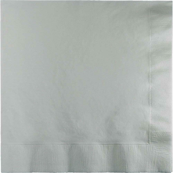 Touch of Color 3-Ply Paper Dinner Napkins, Shimmering Silver 10 Packages