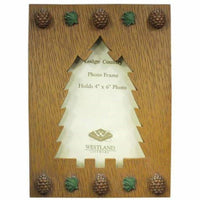 WL SS-WL-9755 Decorated Handcrafted Pine Tree Frame Holding Photograph, 4" x 6"