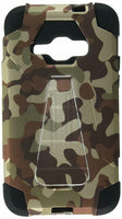 HR Wireless Cell Phone Case for Samsung Galaxy J1 - Camouflage Brown/Black