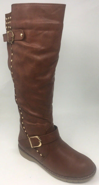 Unze LB1736 Womens Winter Boots, Brown, 5