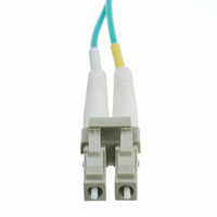 ED85962 10 Gigabit Aqua Fiber Optic Cable, LC/Multimode, Duplex, 50/125, 5M, 3