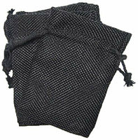 Firefly Imports Homeford Faux Burlap Pouches with Cotton Drawstrings, Black, 6