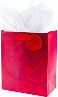 Hallmark Medium Christmas Gift Bag with Tissue Paper (Poinsettias)