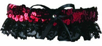 Jamie Lynn Liza Sequined Garter, Red and Black