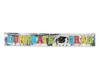 American Greetings Congrats Grad Metallic Fringe Banner, Multicolor