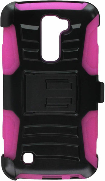 HR Wireless Carrying Case for LG K10, Black/HotPink