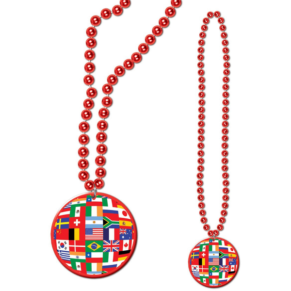 Beads w/International Flag Medallion