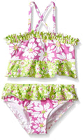 Flap Happy Little Girls UPF 50+ Hana Crossback 2-Piece Swimsuit, Daisy Jane, 2