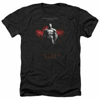 Trevco Men's Arkham City Bat Fill Adult T-Shirt, Standing Heather Black, Medium