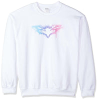 Trevco Men's Batman Dark Knight Rises Sweatshirt, Spray White, Small