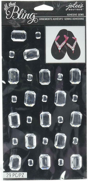 Jolee's Boutique All That Bling Rectangle Gem Stickers, Diamond