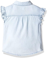 Hudson Girls' Ruffle Shirt, Blueberry, Large