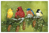 12-Count Christmas Card Set with Envelopes, 4" x 6", Snowy Feathered Friends