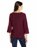 Unionbay Juniors Monica Bell Sleeve Sweater, J Crimson, Large