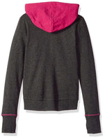 XOXO Girls' Big Fleece Logo Hoodie, Charcoal Heather Multi, Small