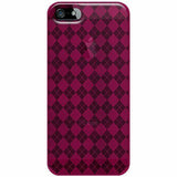 Amzer Luxe Argyle High Gloss TPU Soft Case for iPhone 5 Hot Pink
