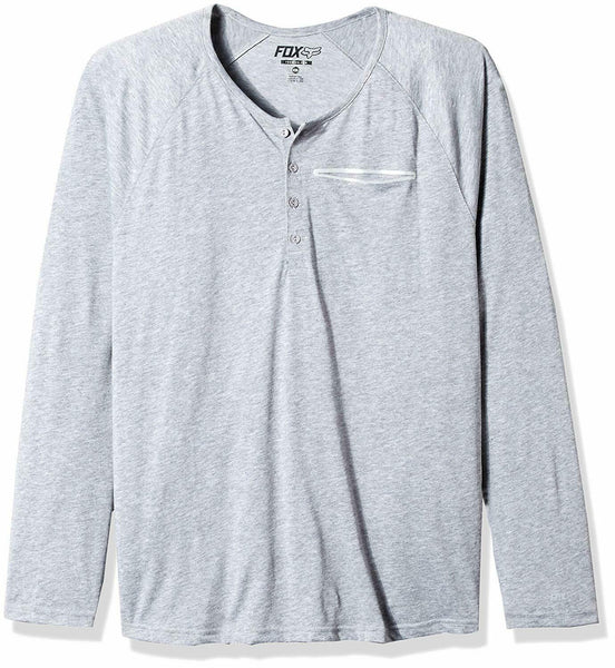 FOX Men's Tech Henley Short-Sleeve Shirt, Heather Grey, 2XL