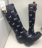 Joules Women's Welly Rain Boot, Navy Horse, 10