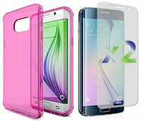 Exian Flexible Cell Phone Case for Samsung Galaxy S6 Edge Pink