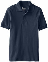 CLASSROOM Boys' Uniform Short Sleeve Interlock Polo, Dark Navy, Medium