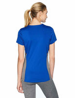 ASICS Women's Decoy Short Sleeve V-Neck, Royal/Heather Grey, X-Small