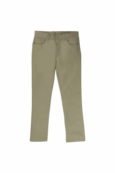 French Toast Boys' Slim Leg 5-Pocket Pant, Khaki, 6