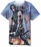 Green Arrow RAIN 2-Sided Sublimated All Over Print Poly T-Shirt, Small