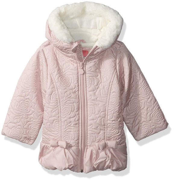 Wippette Girls Sueded Microfiber Quilted Puffer, Pink, Size 2T