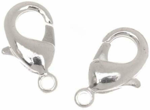 Beadaholique Curved 6-Piece Lobster Clasps, 12mm, Silver