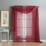 Voile Extra Wide 56 x 90 in. Rod Pocket Curtain Panel, Burgundy