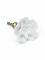 Abbott Collection Sculpted White Flower Drawer Knob