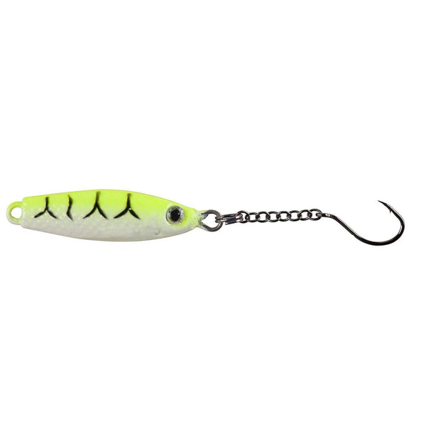 Johnson Snare Spoon Fishing Equipment, 1/16 Oz, Chartreuse Glow Tiger