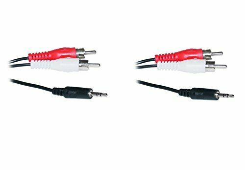 2 Pack 3.5mm Stereo Male to 2 RCA Male Cable 50 Feet (Red and White), CNE466007