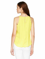 A. Byer Women's Scalloped Edge Top (Junior's), Sunshine Yellow, Medium