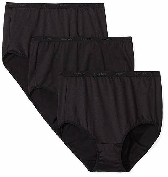 Arabella Women's Microfiber Brief Panty, 3 Pack Black Med – Becky's Bargain  Barn WV