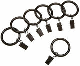 Curtain Clip Rings for 1" Rod, Set of 7, Dark Bronze
