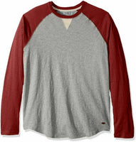 True Grit Men's Raglan Long Sleeve T-Shirt, Spice/Heather Grey, Small