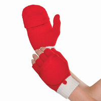 Fun-Filled Christmas and Holiday Party Holiday Convertible Gloves , Red/White