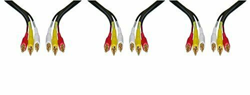 3 Pack Stereo/2 RCA (Audio) and RCA RG59 Video M to M 6 Feet