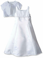 Lavender Girls' 2 Piece Sleeveless Empire Dress, White, 12