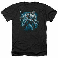 Trevco Men's Batman Classic Logo T-Shirt, Stormy Heather Black, Medium