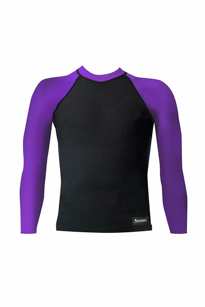 Aeroskin Raglan Long Sleeve Shirt, Black/Purple, Kids-3