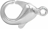 TierraCast Brass Lobster Clasp Beads, 13 by 23mm, Bright Silver