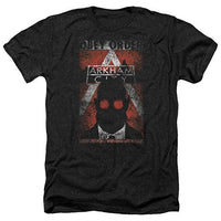 Trevco Men's Arkham City Bat Fill Adult T-Shirt, Obey Heather Black, Medium