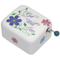 WL SS-WL-21205 Colorful Flowers Pattern Musical Hand Crank with Get Well Soon