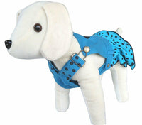 UP Collection Aqua with Polka Dots Dog Dress, Paw Print, Blue, X-Small