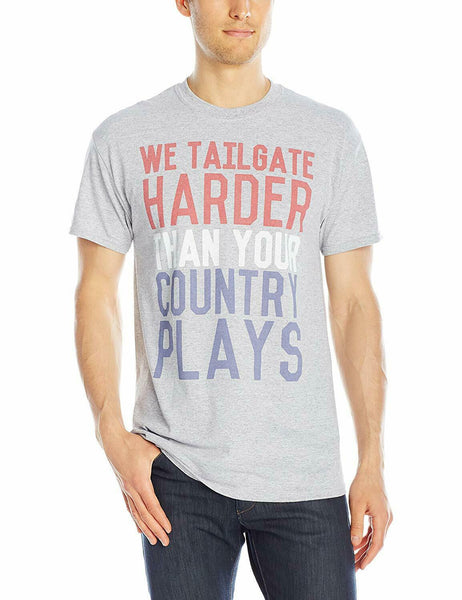 FREEZE Men's We Tailgate Harder Than Your Country Plays T-Shirt. Sport Grey, XXL