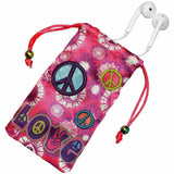 Amzer Universal Drawstring Bag Case Cover Pouch Peace and Love
