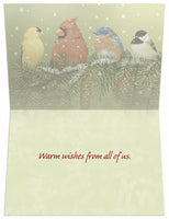 12-Count Christmas Card Set with Envelopes, 4" x 6", Snowy Feathered Friends
