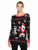 Blizzard Bay Women's L/s Tunic W/Santa and Reindeer Dabbing, Small